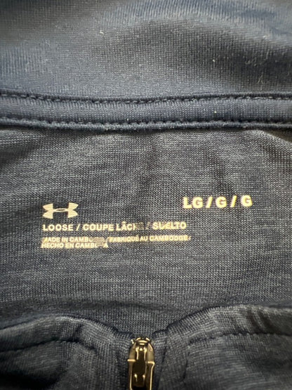 Under Armour Men's Navy Blue Loose Tech Quarter Zip Long Sleeve Jacket - L image 3