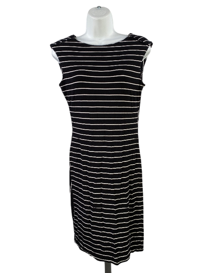 Calvin Klein Women's Black Striped Sleeveless Sheath Shirt Dress - 2