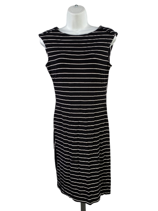 Calvin Klein Women's Black Striped Sleeveless Sheath Shirt Dress - 2