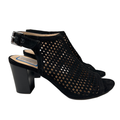 Unisa Women's Black Pryce Geometric Cut-Out Peep Toe Ankle Heel Sandals - 6.5