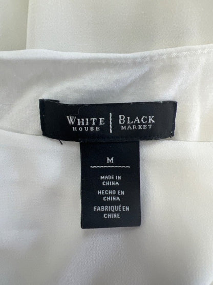 White House Black Market Women's White Layered Sleeveless Blouse - M image 3