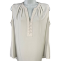 Chico's Women's White Sleeveless V-Neck Blouse - 1/US 8