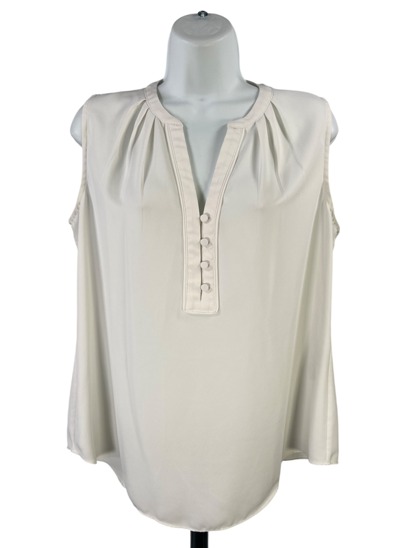 Chico's Women's White Sleeveless V-Neck Blouse - 1/US 8