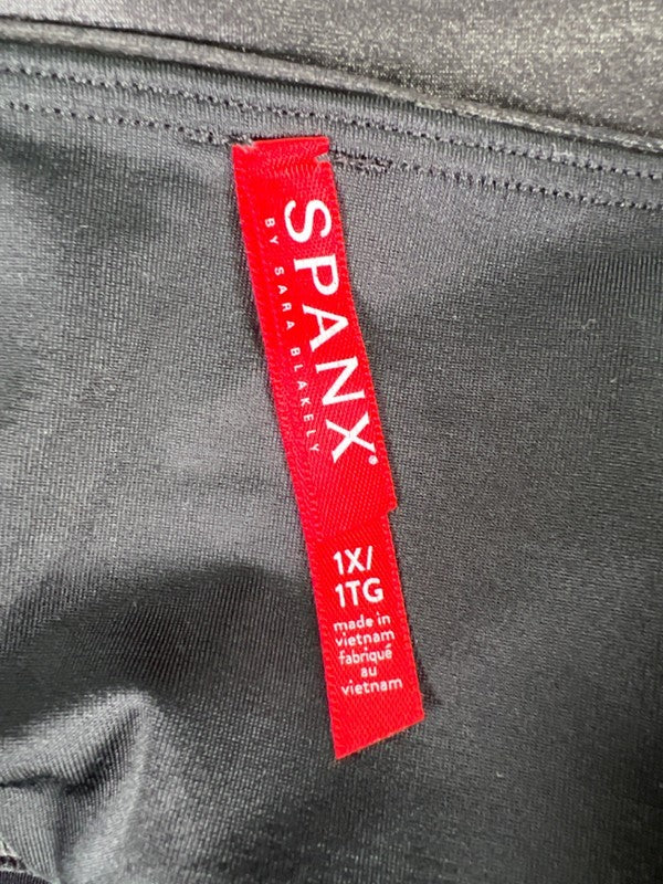 Spanx Women's Black Spanxshape Faux Leather High Rise Leggings - 1X Plus image 3