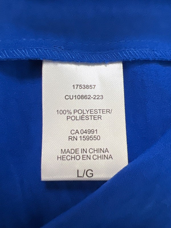 Hilary Radley Women's Blue Short Sleeve V-Neck Blouse - L image 4