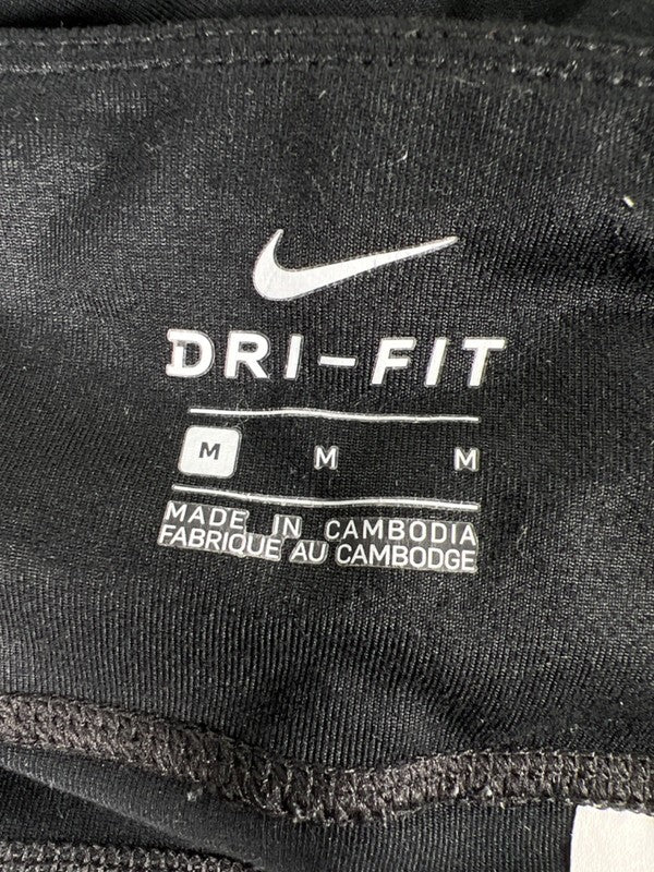 Nike Women's Black Power Training Mesh Back Cropped Athletic Leggings - M image 3