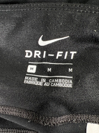 Nike Women's Black Power Training Mesh Back Cropped Athletic Leggings - M image 3