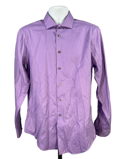 Calvin Klein Men's Purple Slim Fit Non Iron Long Sleeve Button Up Shirt - 16