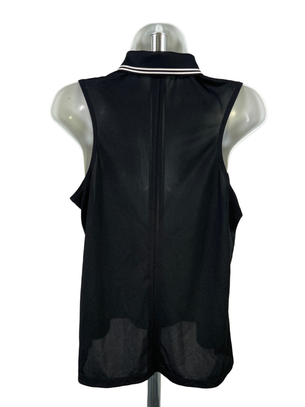 Nike Women's Black Dri-Fit Victory Sleeveless Golf Polo - M image 2
