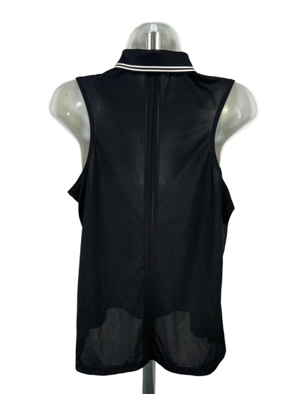 Nike Women's Black Dri-Fit Victory Sleeveless Golf Polo - M image 2