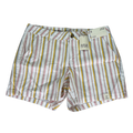 Ana Women's Multicolor Striped Mid Rise Midi Shorts - 8