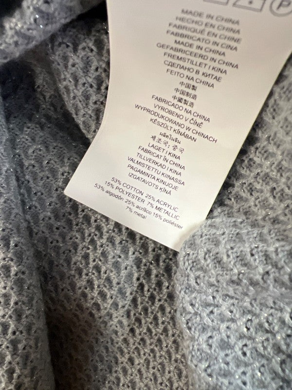 Michael Kors Women’s Gray Metallic Long Sleeve Cold Shoulder Sweater - XL image 4