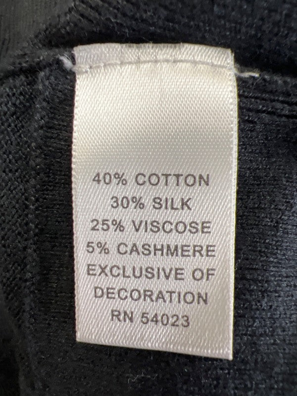 Banana Republic Women's Black Short Sleeve Silk Cotton Cashmere V-Neck Shirt - M image 4