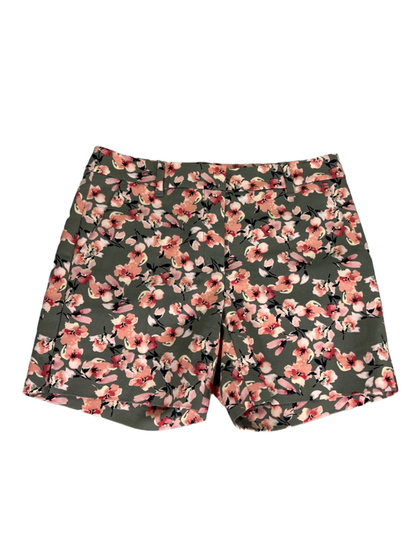 White House Black Market Women's Green/Pink 5" Chino Shorts - 00