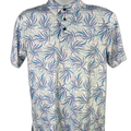 Nicklaus Men's White/Blue Short Sleeve Acitve Golf Polo - S