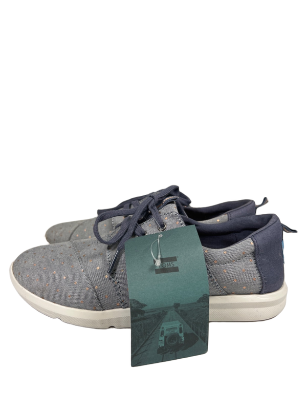 Toms Women's Blue Del Rey Chambray Metallic Polka Dot Lace Up Sneakers - 7 image 5