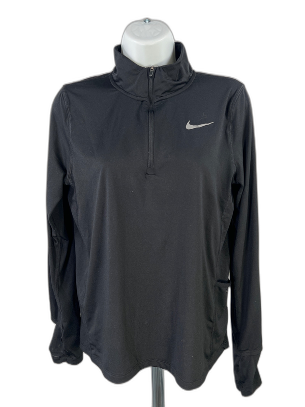 Nike Running Women's Black Long Sleeve 1/4 Zip Pullover Athletic Shirt - S