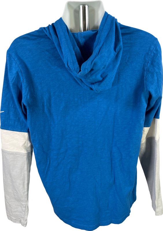 Nike NFL Team Apparel Men’s Blue Detroit Lions Long Sleeve Hooded Shirt - M image 2