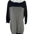 White House Black Market Women's Black/Gray 3/4 Sleeve Sweater - XL
