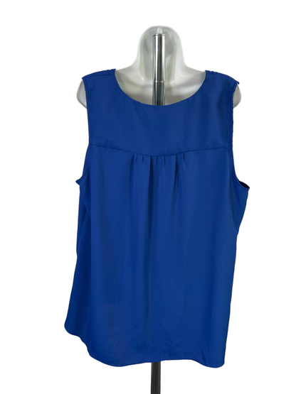 Vince Camuto Women's Blue V Neck Layered Sleeveless Blouse - 2X Plus image 2