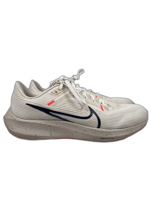 Nike Air Men's White Zoom Pegasus 40 Lace Up Road Running Athletic Shoes - 10.5
