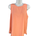 Calia Women's Orange Horizontal Ribbed Sleeveless Athletic Tank Top - L