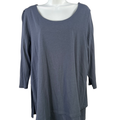 Pure J.Jill Women's Gray 3/4 Sleeve Artistic Layered Front T-Shirt - L
