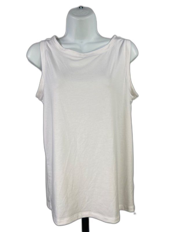 Columbia Women's White Pleated Back Loose Fit Sleeveless Tank Top - XS