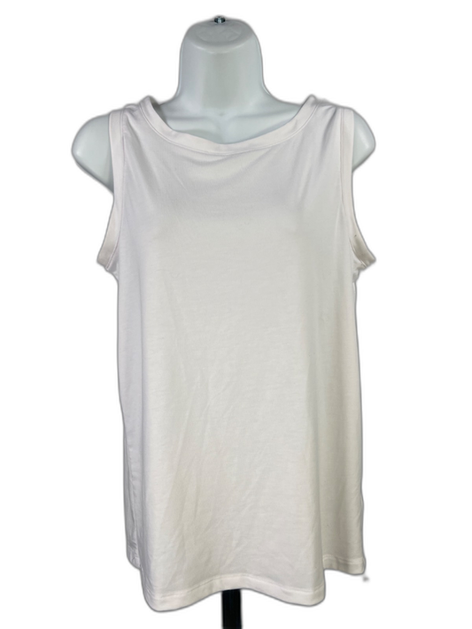 Columbia Women's White Pleated Back Loose Fit Sleeveless Tank Top - XS