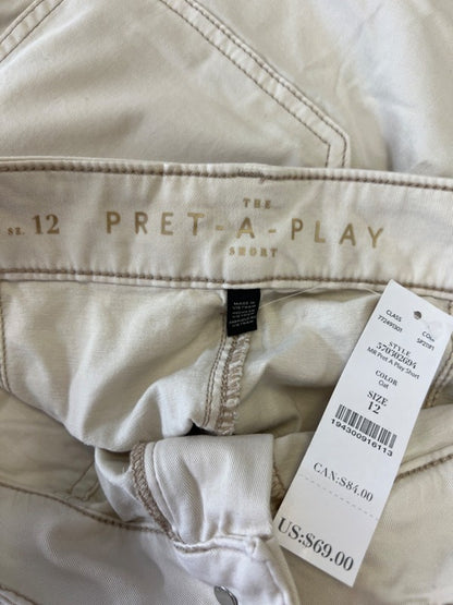 White House Black Market Women's Beige Pret-A-Play Cuffed Mid Rise Shorts - 12 image 3