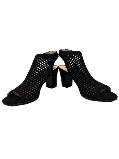 Unisa Women's Black Pryce Geometric Cut-Out Peep Toe Ankle Heel Sandals - 6.5 image 6