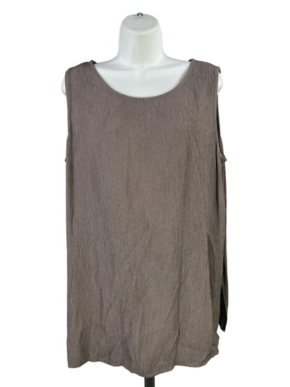 Chico's Design Women's Gray Textured Sleeveless Shirt - 3/US XL