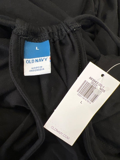 Old Navy Women's Black Shirred Sleeveless Tie Back Romper - L image 3