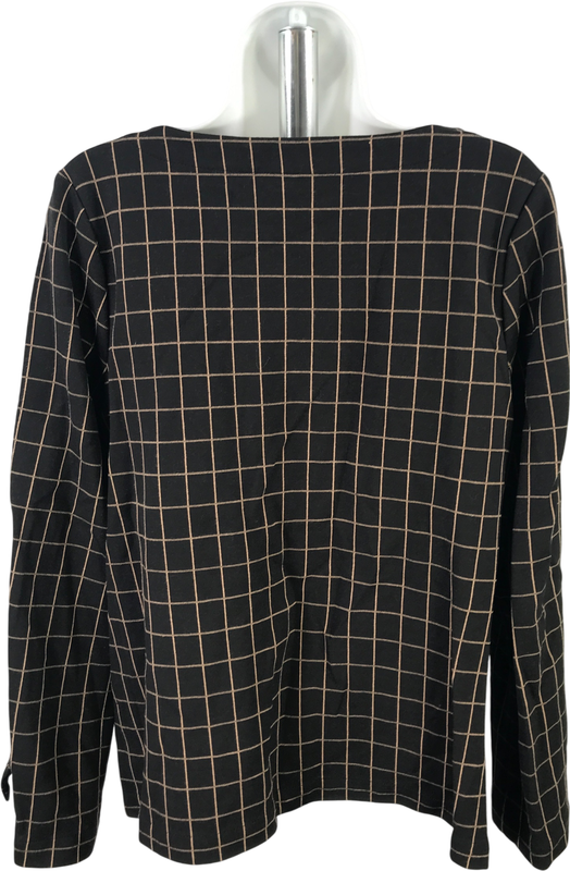 J.Jill Women’s Black Long Button Sleeve Ponte Shirt - M Petite image 2