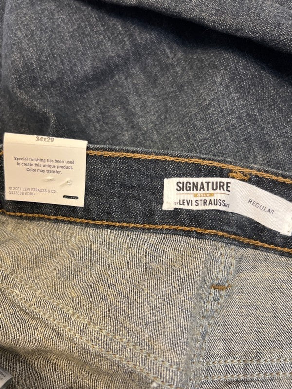 Levi's Men's Dark Wash Signature Gold Regular Flex Denim Jeans - 34x29 image 3