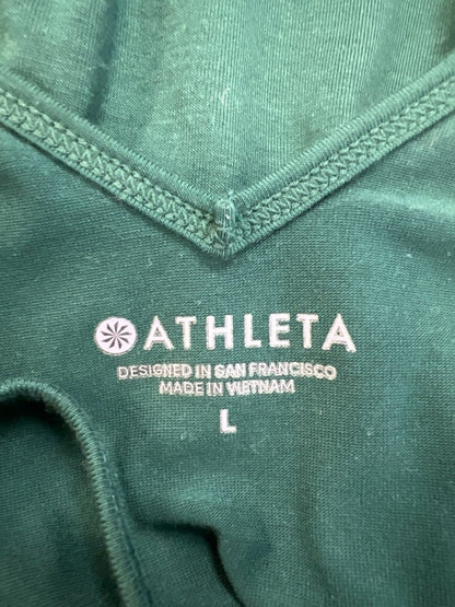Athleta Women's Green V Neck Side Slit Cami Strap Sleeveless Tank Top - L image 3