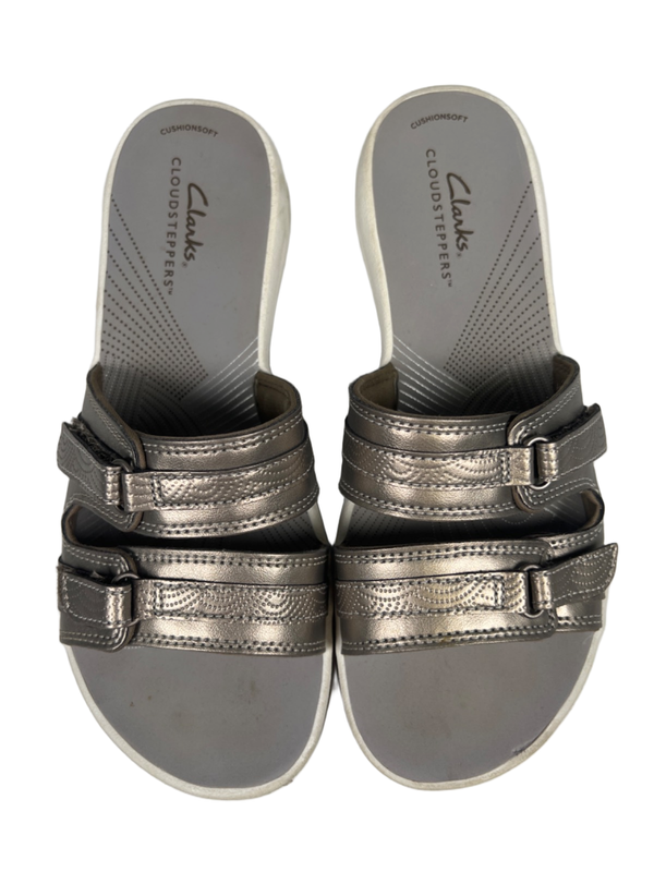 Clarks Cloudsteppers Women's Pewter/Gray Double Strap Sandals - 7 image 3