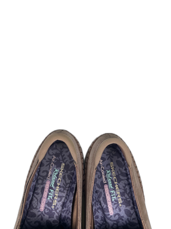 Skechers Women's Brown/Taupe Suede Relaxed Fit Biker Alumni Loafers - 8.5 image 3