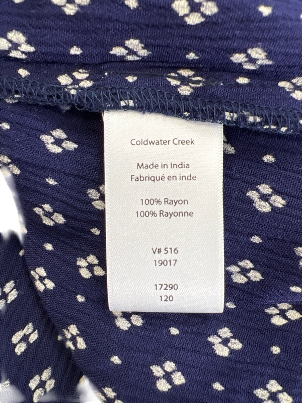 Coldwater Creek Women's Blue Cap Sleeve V-Neck Shirt - Petite S image 4