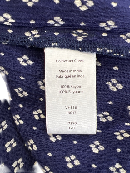 Coldwater Creek Women's Blue Cap Sleeve V-Neck Shirt - Petite S image 4