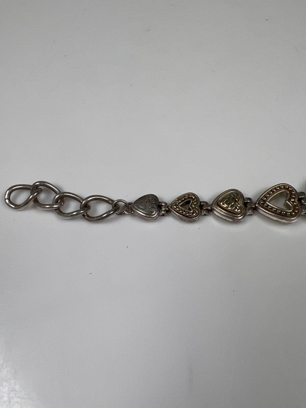 Brighton Women's Silver Two-Tone Heart Link Genoa Toggle Clasp Working Watch image 6
