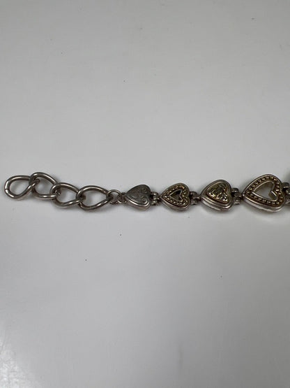 Brighton Women's Silver Two-Tone Heart Link Genoa Toggle Clasp Working Watch image 6