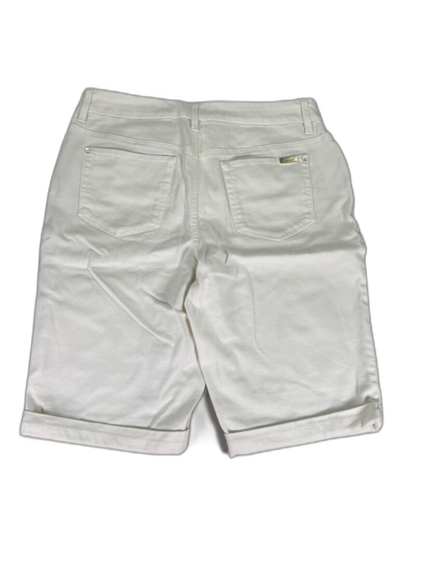 Chico's Women's White So Slimming Girlfriend Stretch Denim Shorts - 0.5/US 6 image 2