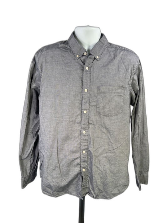 Banana Republic Men's Blue Oxford Untucked Fit Long Sleeve Button Up Shirt - XL
