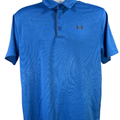 Under Armour Men's Blue HeatGear Short Sleeve Athletic Polo - L