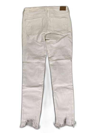 American Eagle Women's White Ripped Distressed Stretch Low Rise Jeans - 10 image 2