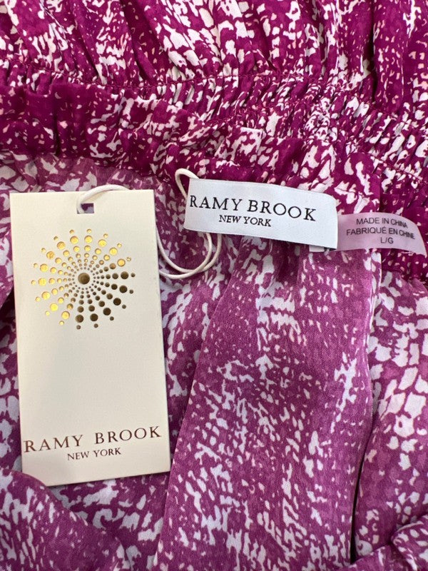 Ramy Brook Women's Purple Silk Printed Bart Strapless Mini Dress - L image 3