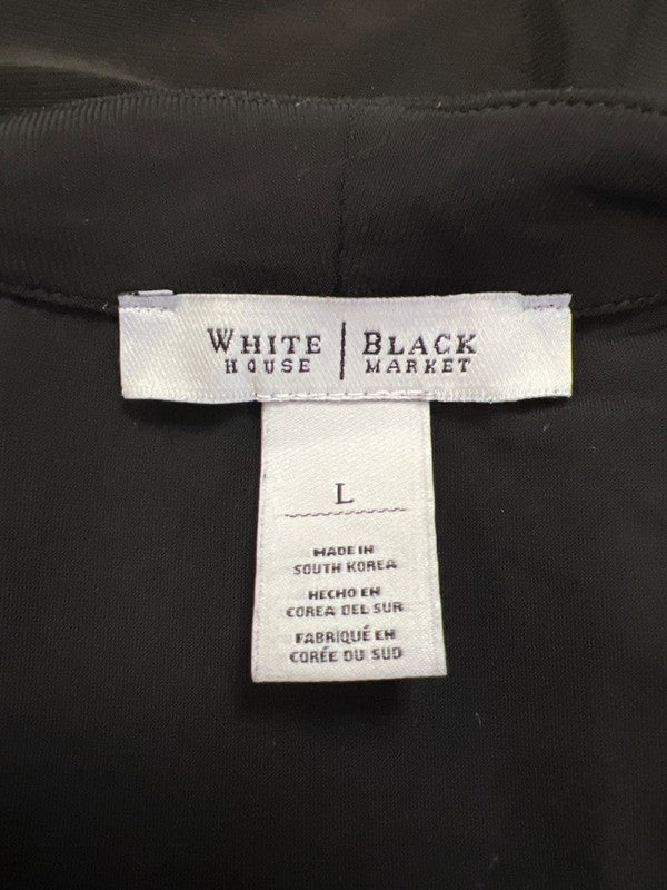White House Black Market Women's Black Sleeveless V-Neck Blouse - L image 3