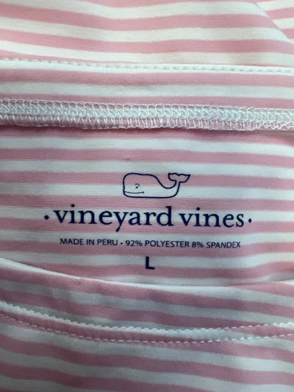 Vineyard Vines Women's Pink/White Striped 3/4 Sleeve Shirt - L image 3
