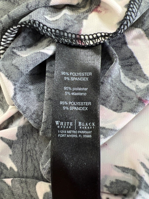 White House Black Market Women's Black/Pink Floral Long Sleeve Blouse - XXS image 4